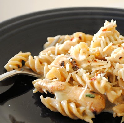 White chicken cheddar pasta