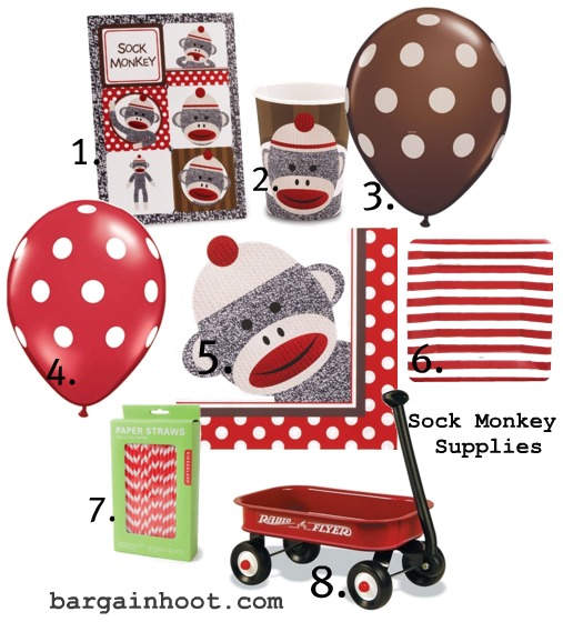 Sock Monkey Party Supplies