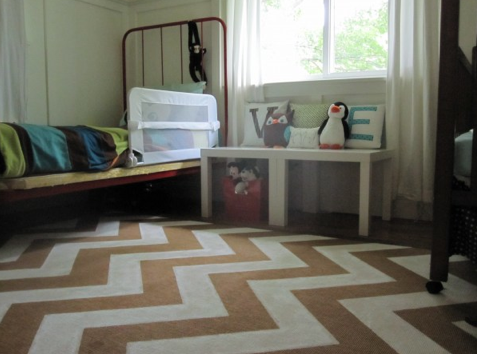 Painted chevron rug