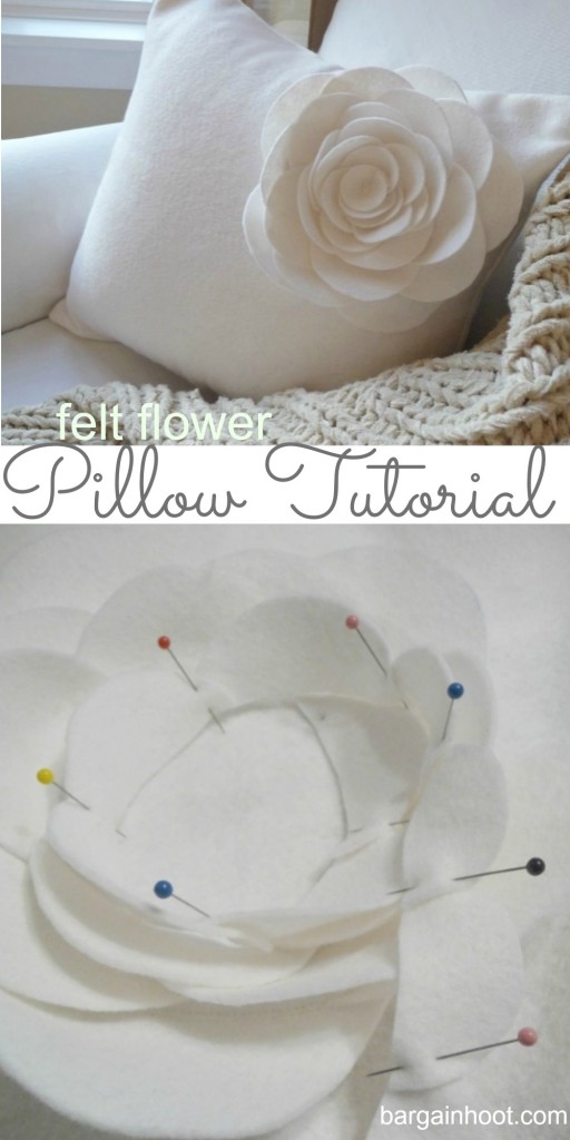 felt flower pillow tutorial