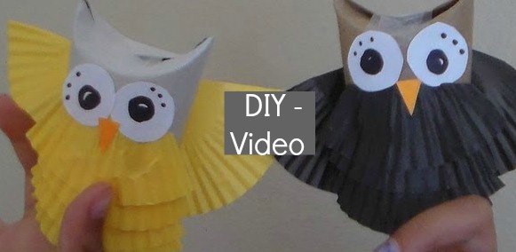 DIY owl craft from toilet paper roll