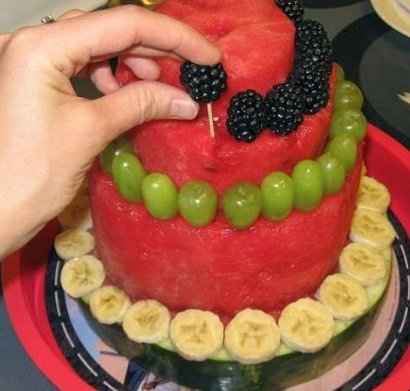Healthy no bake fresh fruit and veggie birthday cake examples